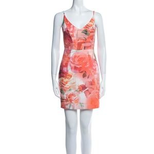 Black Halo | Floral Print Dress | Orange | Size 2